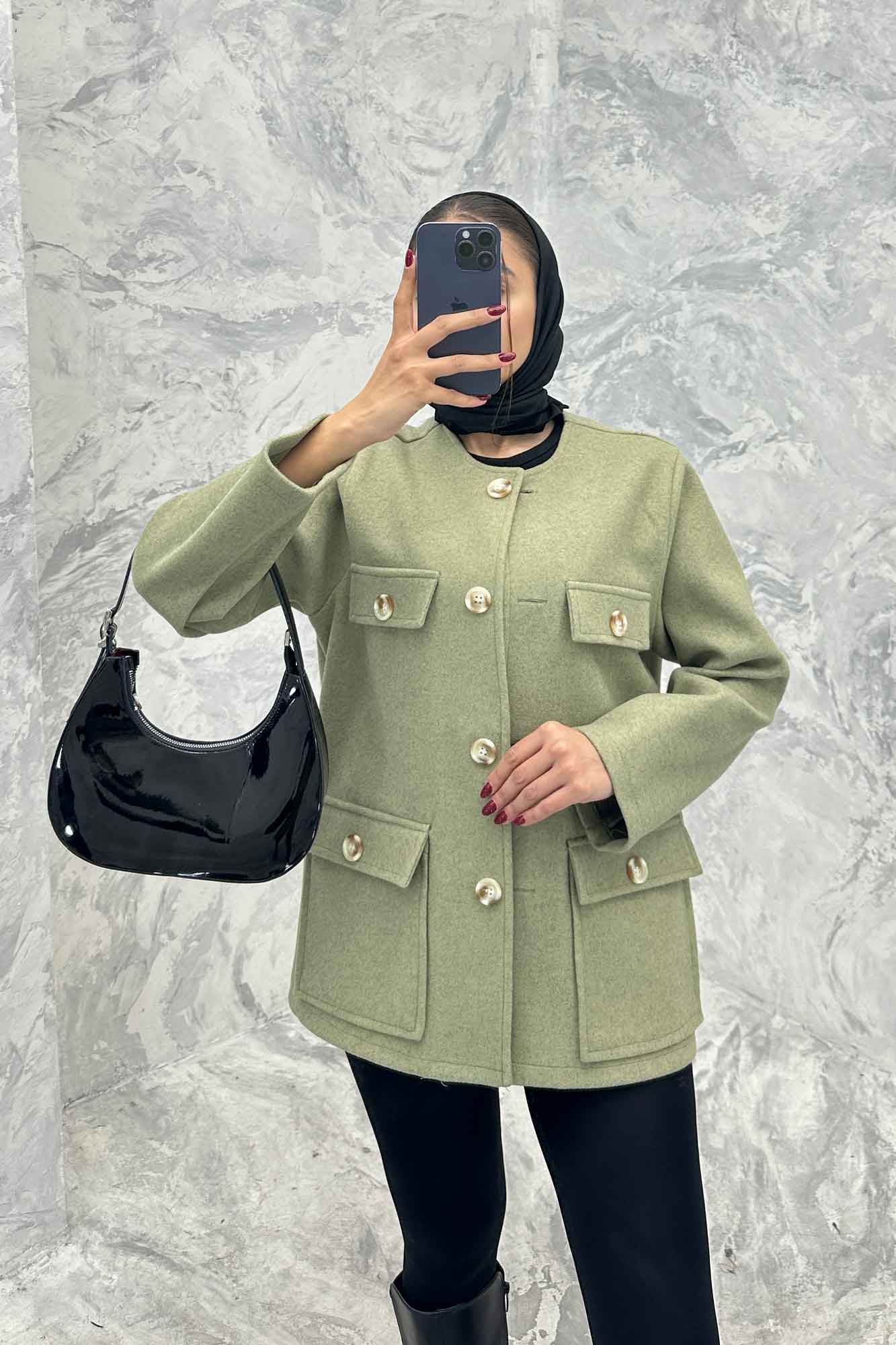 کت یقه گرد فوتر چهار جیب QUEEN