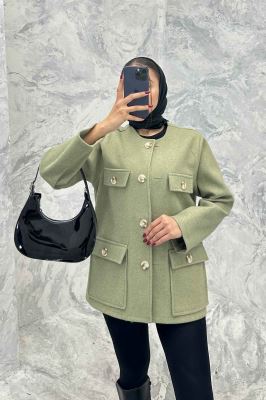 کت یقه گرد فوتر چهار جیب QUEEN
