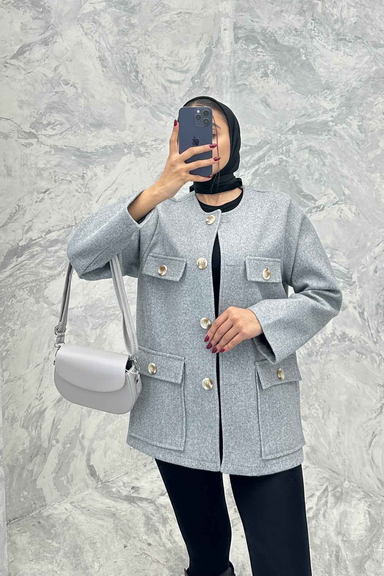 کت یقه گرد فوتر چهار جیب QUEEN