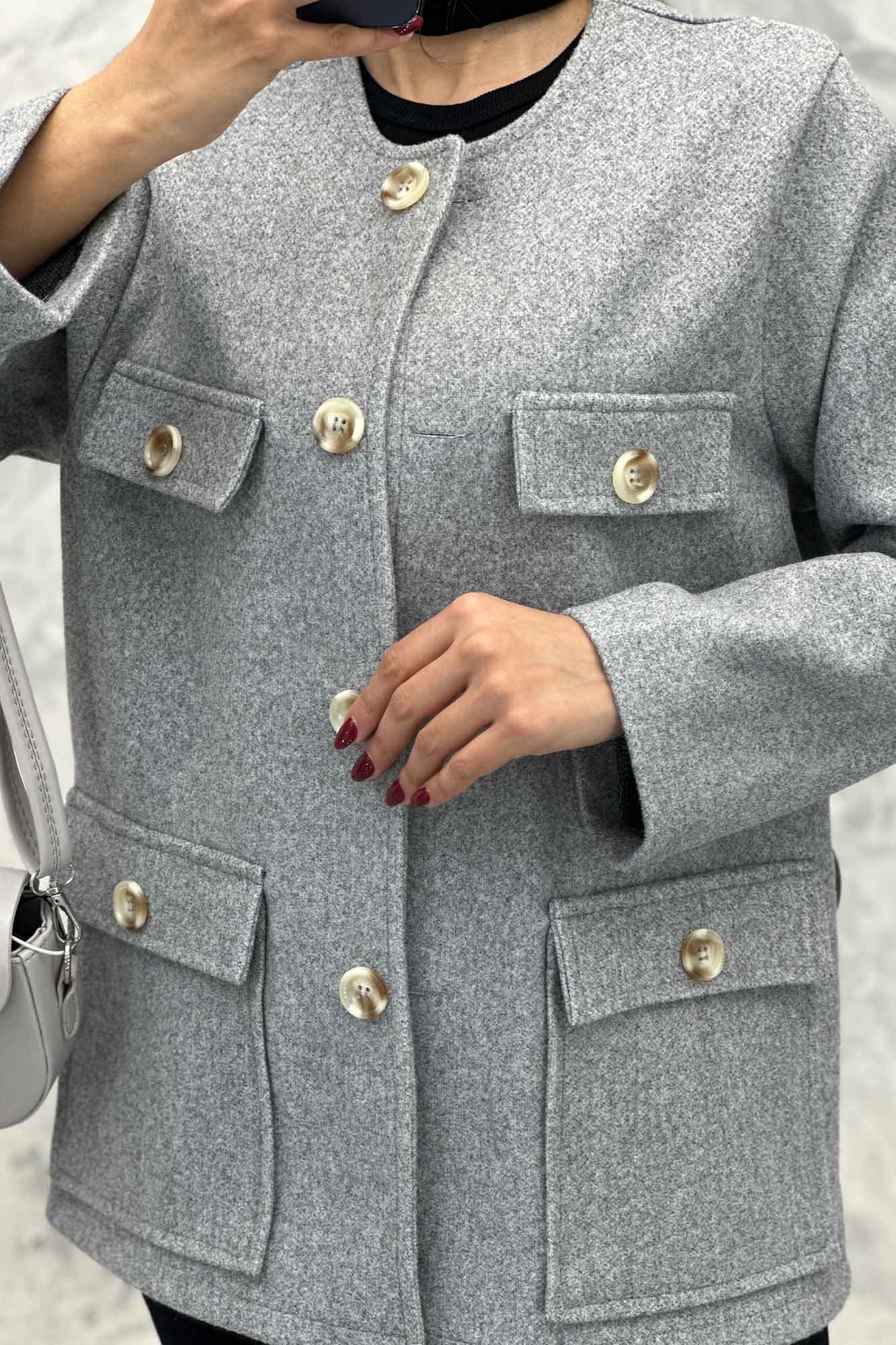 کت یقه گرد فوتر چهار جیب QUEEN