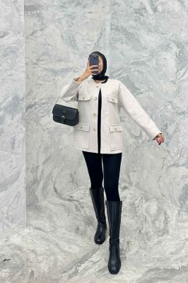 کت یقه گرد فوتر چهار جیب QUEEN