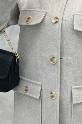 کت یقه گرد فوتر چهار جیب QUEEN