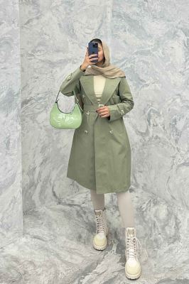 بارانی بلند پشت چاکدار کتان زارا