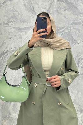 بارانی بلند پشت چاکدار کتان زارا