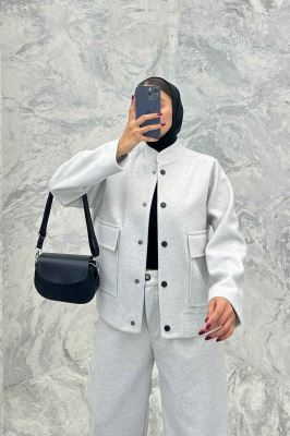 ست پالتو و شلوار فوتر جلو دکمه JESI