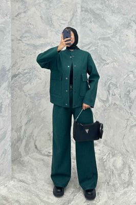 ست پالتو و شلوار فوتر جلو دکمه JESI