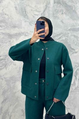 ست پالتو و شلوار فوتر جلو دکمه JESI