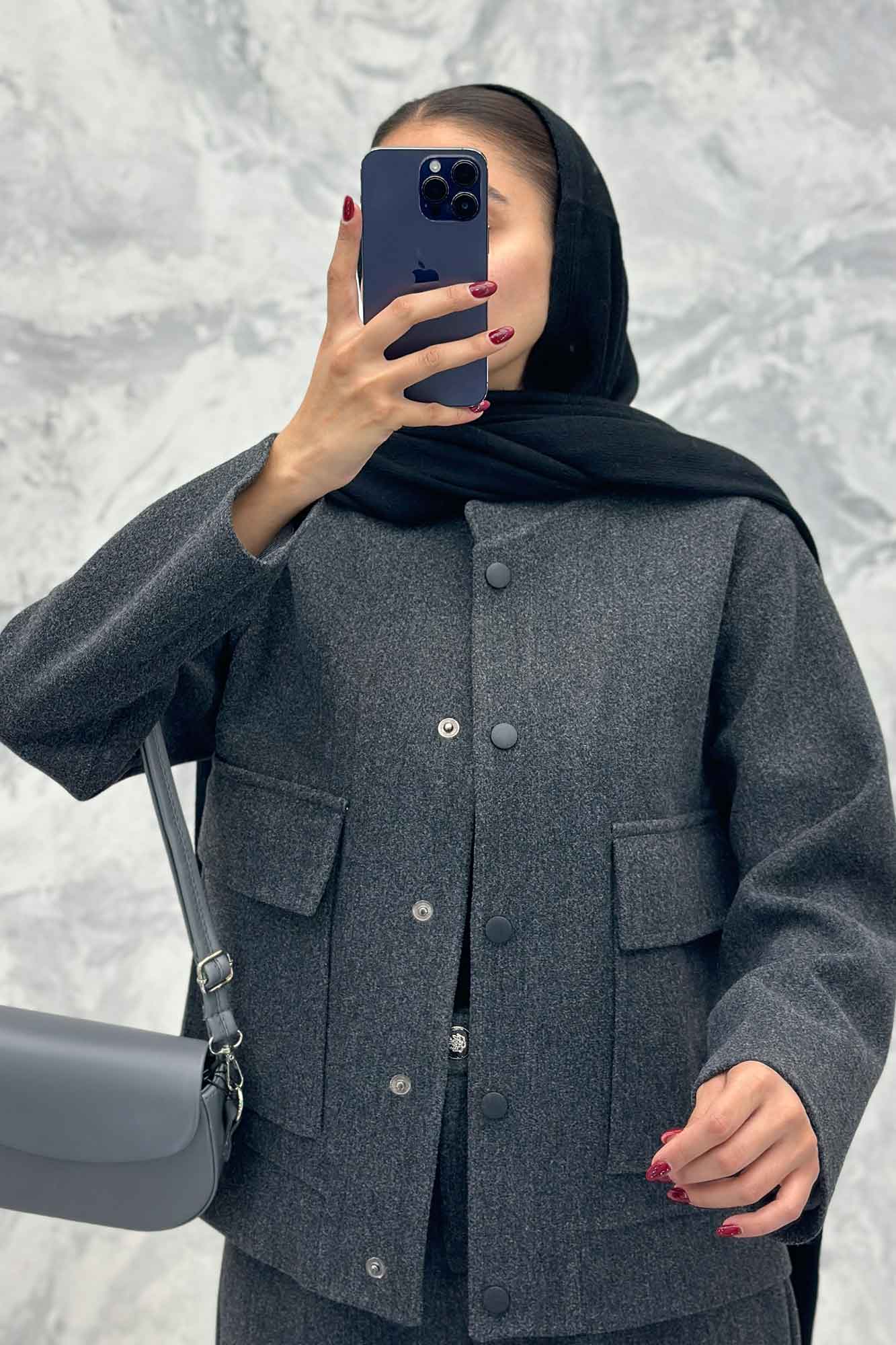 ست پالتو و شلوار فوتر جلو دکمه JESI