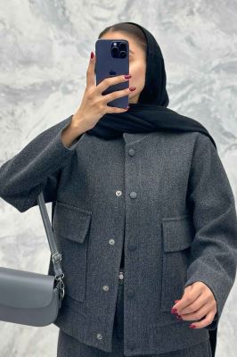 ست پالتو و شلوار فوتر جلو دکمه JESI