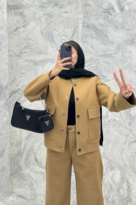 ست پالتو و شلوار فوتر جلو دکمه JESI