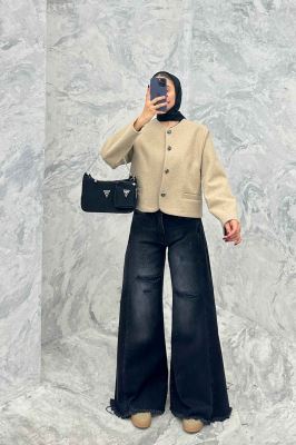 کت فوتر یقه گرد طرح جیب SAMA