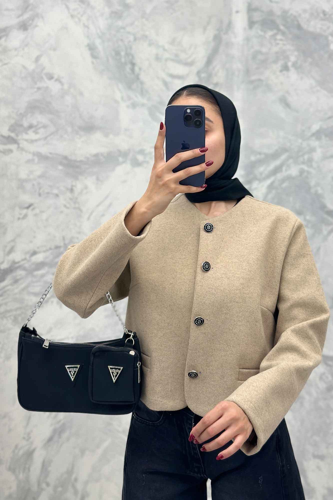 کت فوتر یقه گرد طرح جیب SAMA