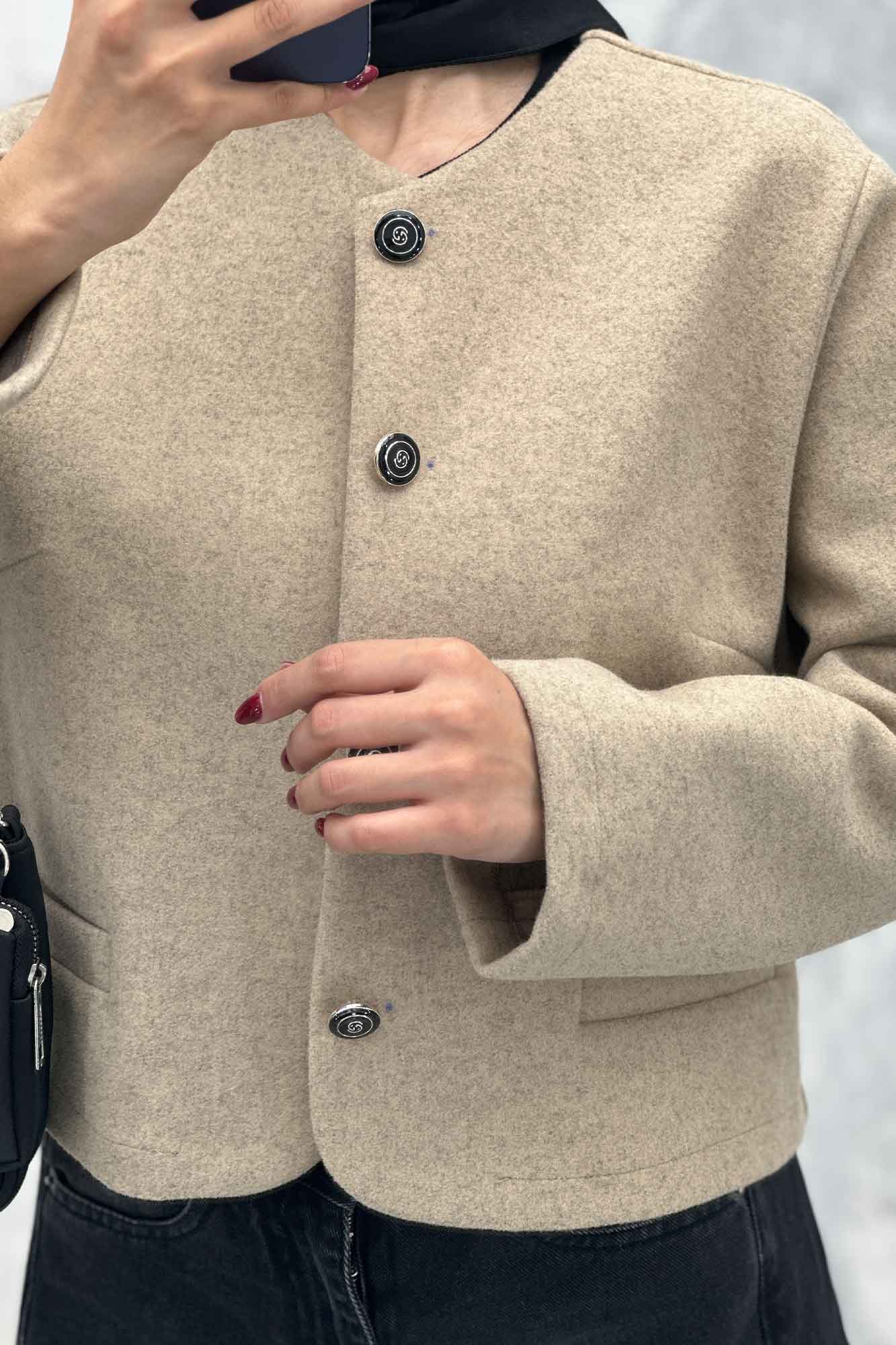 کت فوتر یقه گرد طرح جیب SAMA