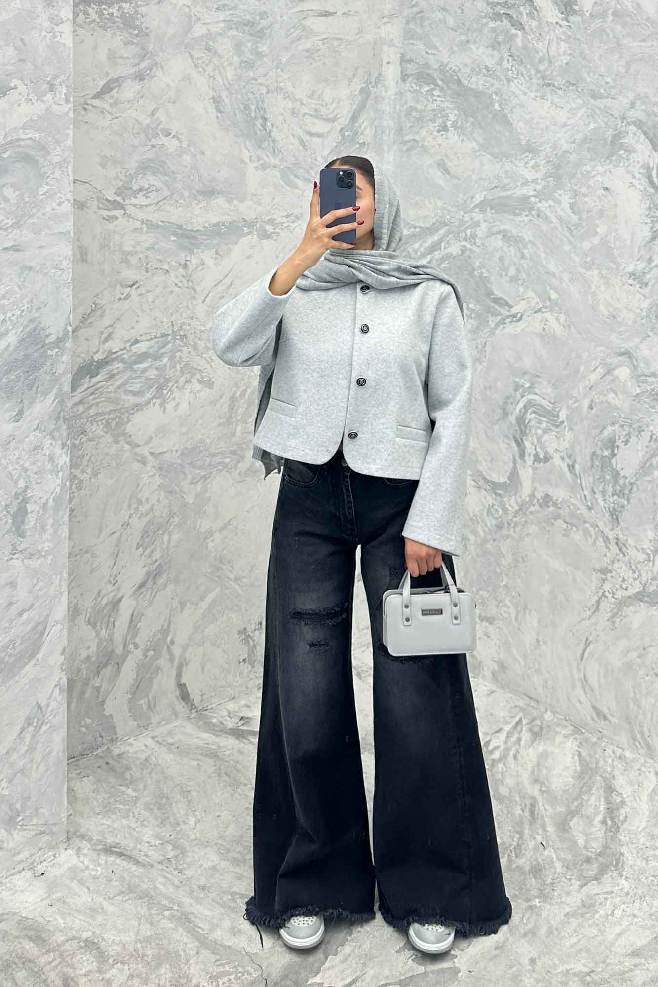 کت فوتر یقه گرد طرح جیب SAMA