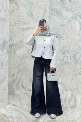 کت فوتر یقه گرد طرح جیب SAMA