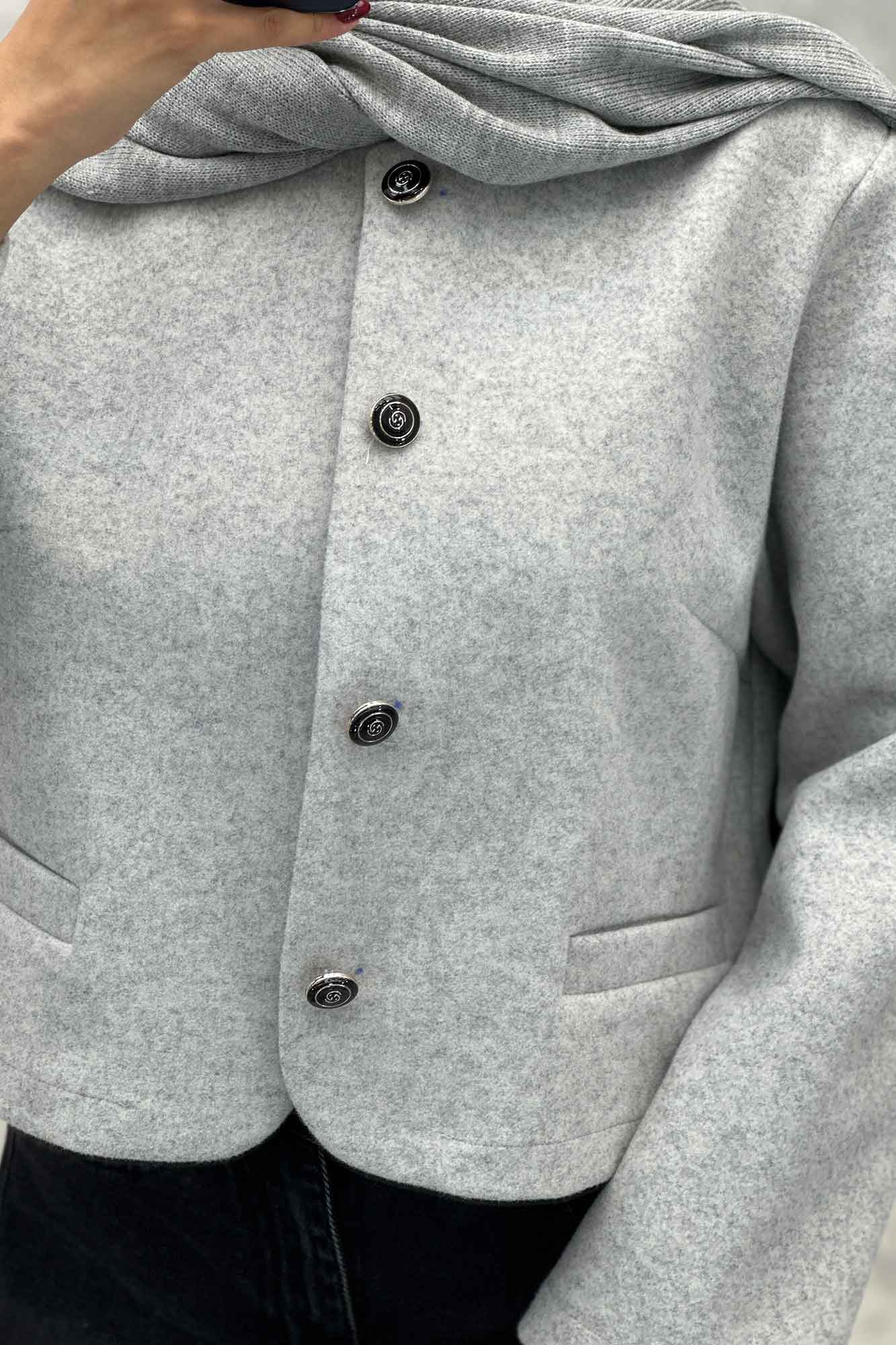 کت فوتر یقه گرد طرح جیب SAMA