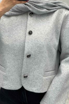 کت فوتر یقه گرد طرح جیب SAMA