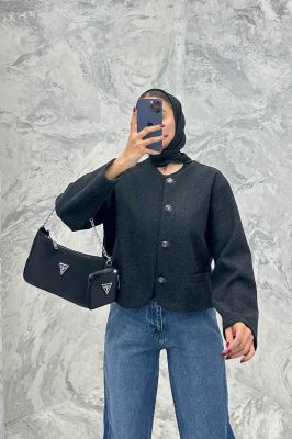 کت فوتر یقه گرد طرح جیب SAMA