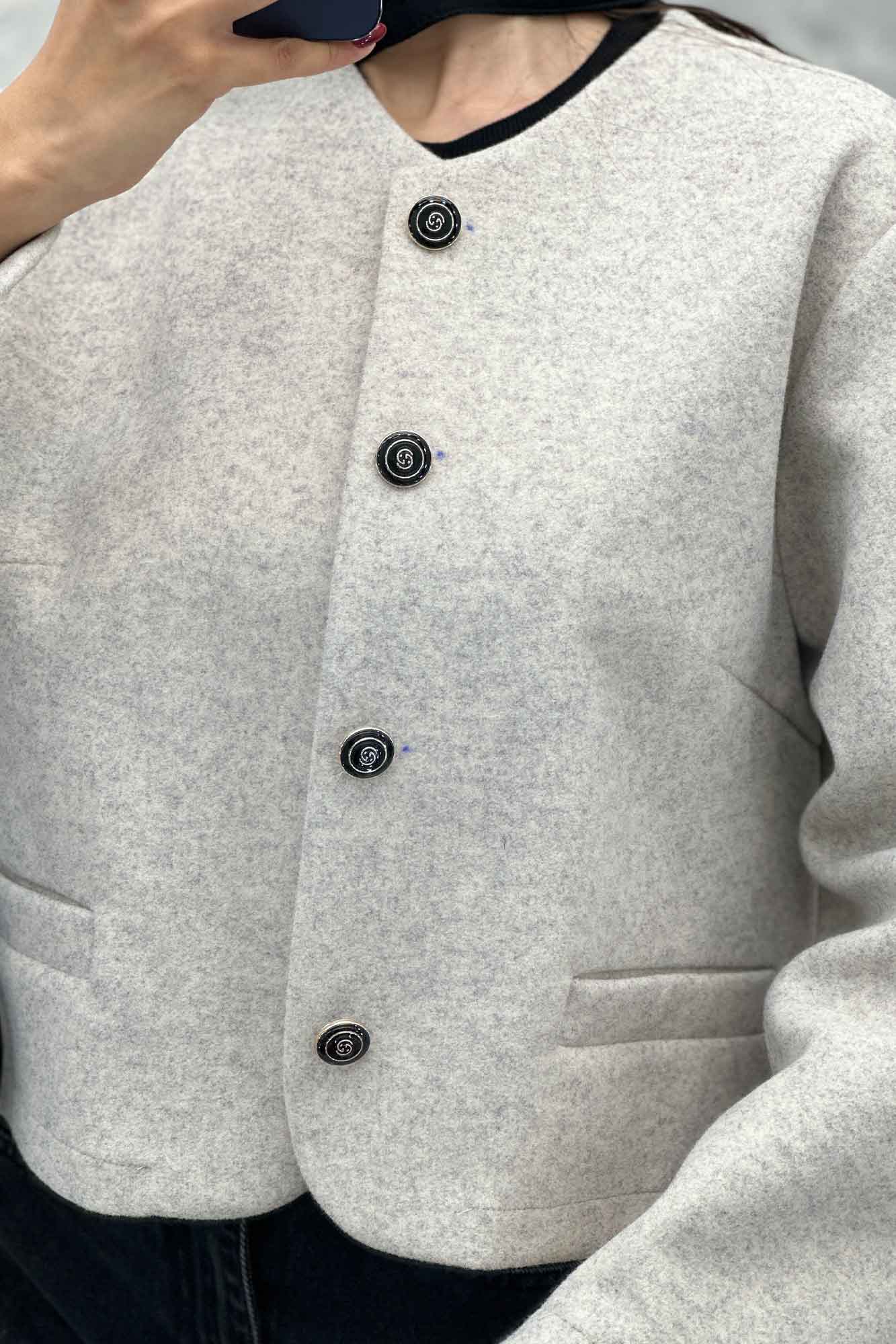 کت فوتر یقه گرد طرح جیب SAMA