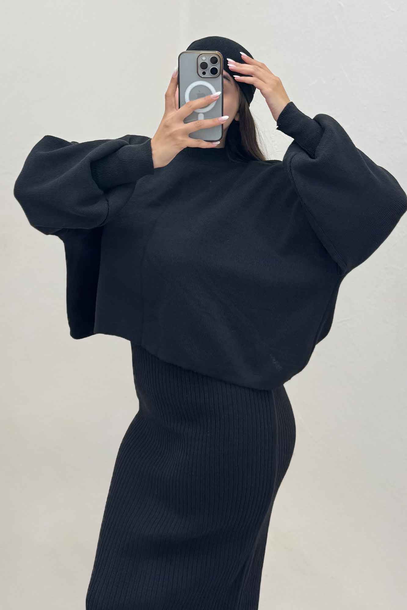 ست دو تیکه سارافن بافت کبریتی و رویه