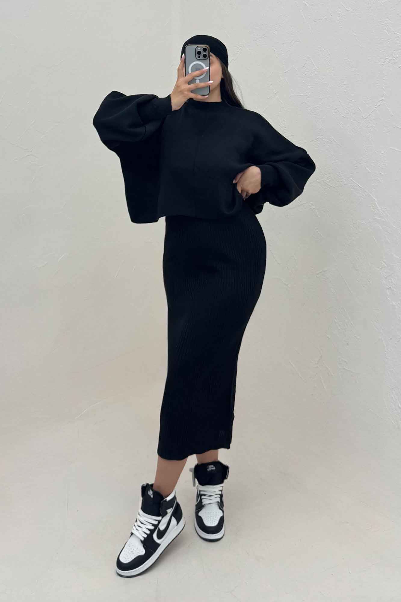 ست دو تیکه سارافن بافت کبریتی و رویه