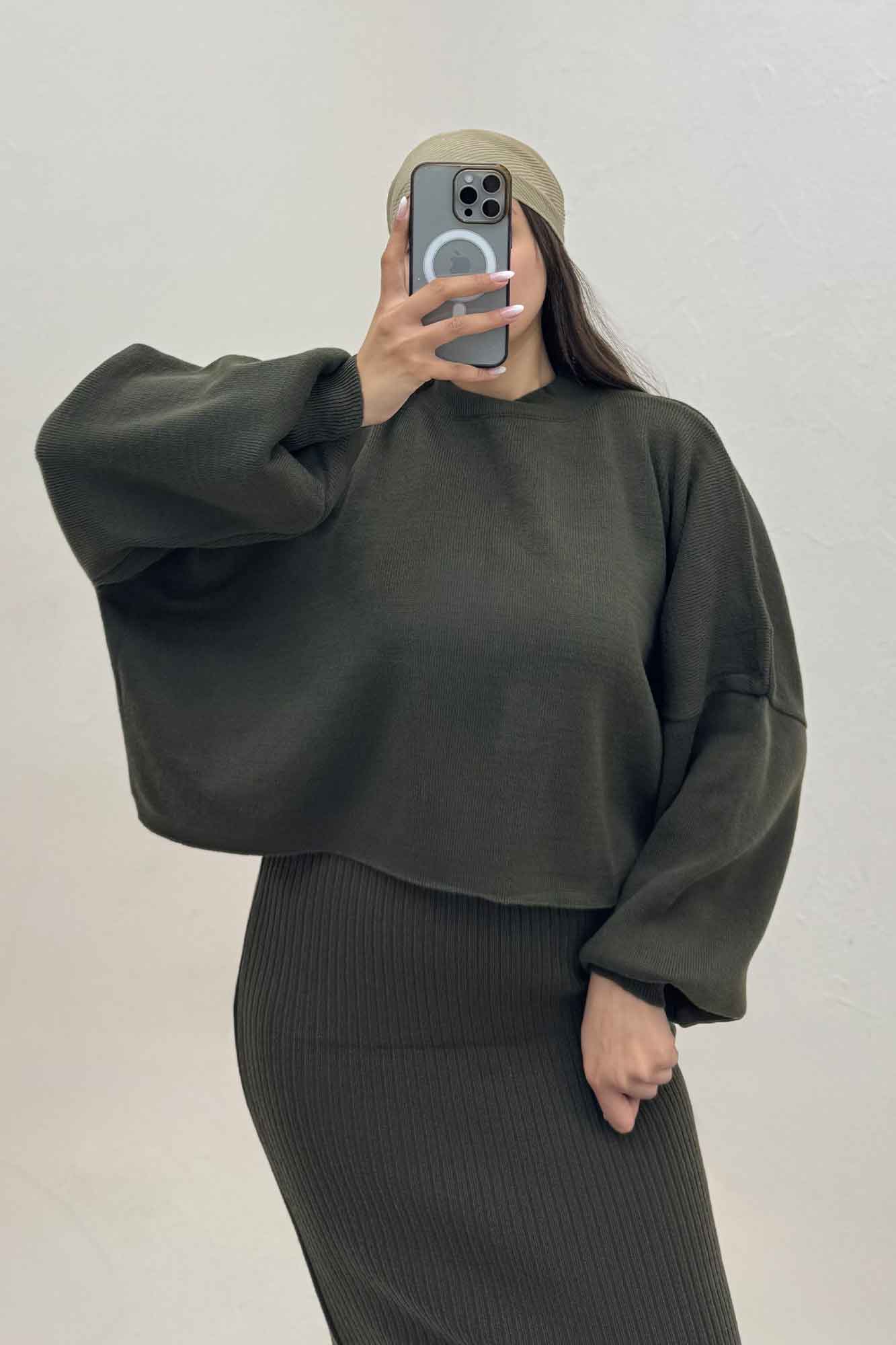 ست دو تیکه سارافن بافت کبریتی و رویه