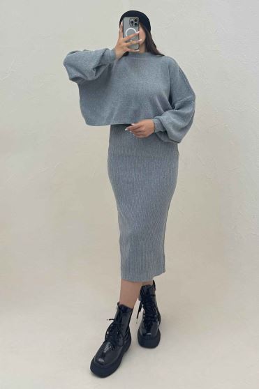 ست دو تیکه سارافن بافت کبریتی و رویه