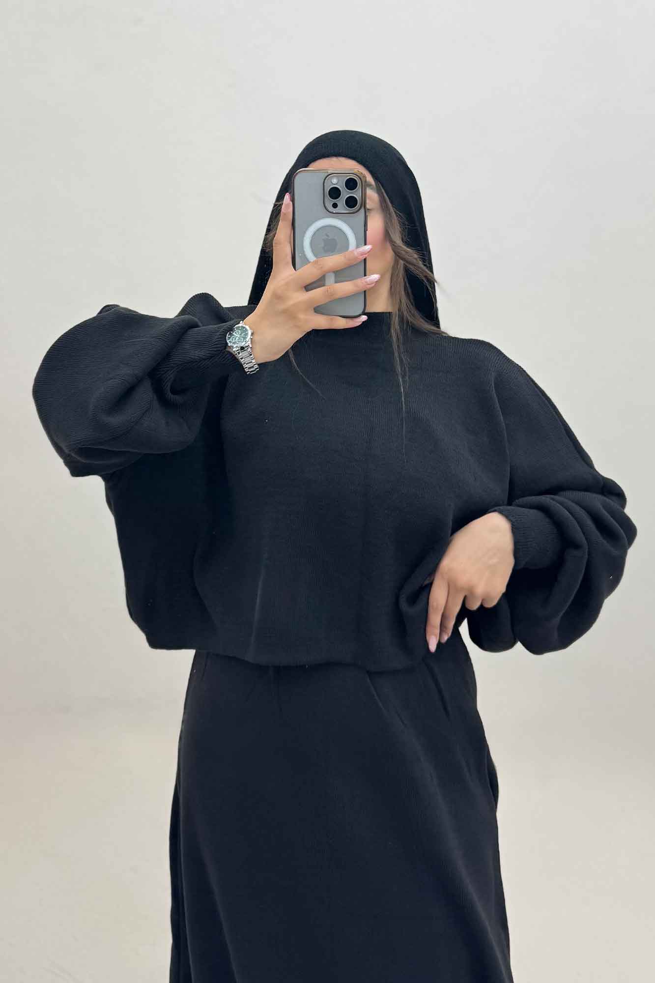 ست بافت اورال دامنی بلند و رویه