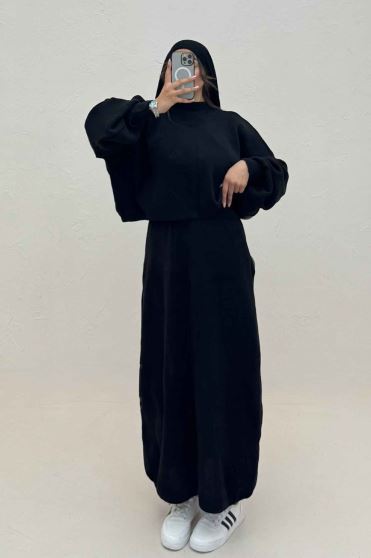 ست بافت اورال دامنی بلند و رویه