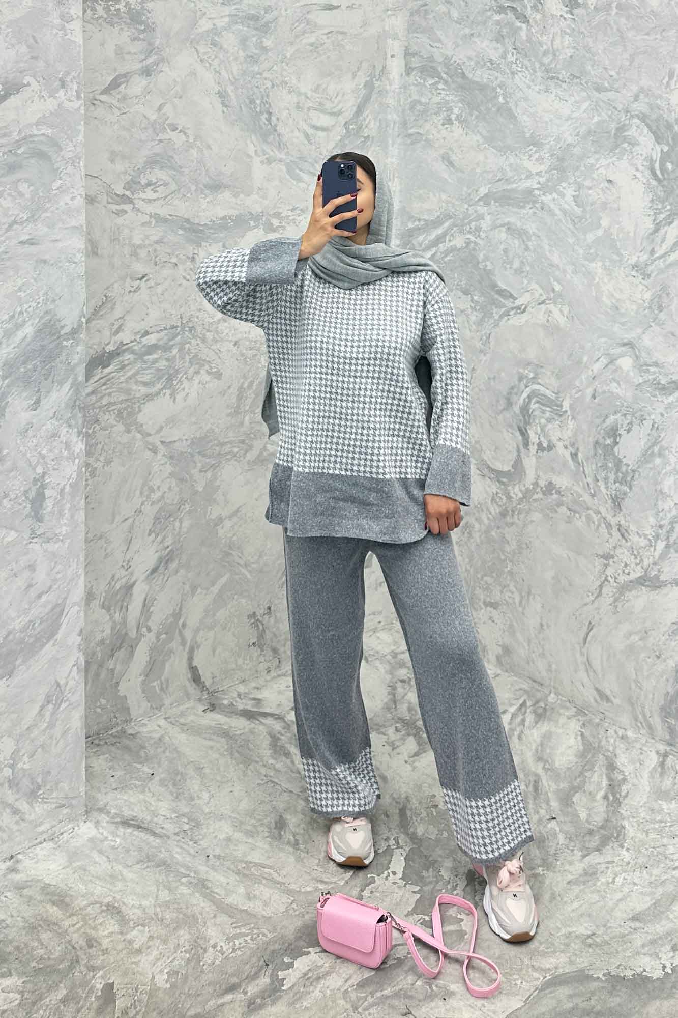 ست دورس و شلوار بافت پیردوپل AF