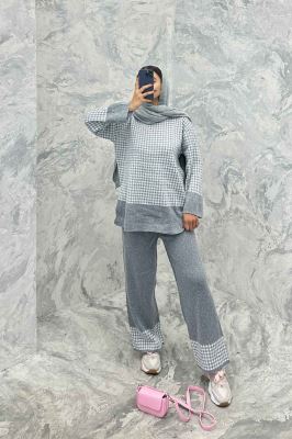 ست دورس و شلوار بافت پیردوپل AF