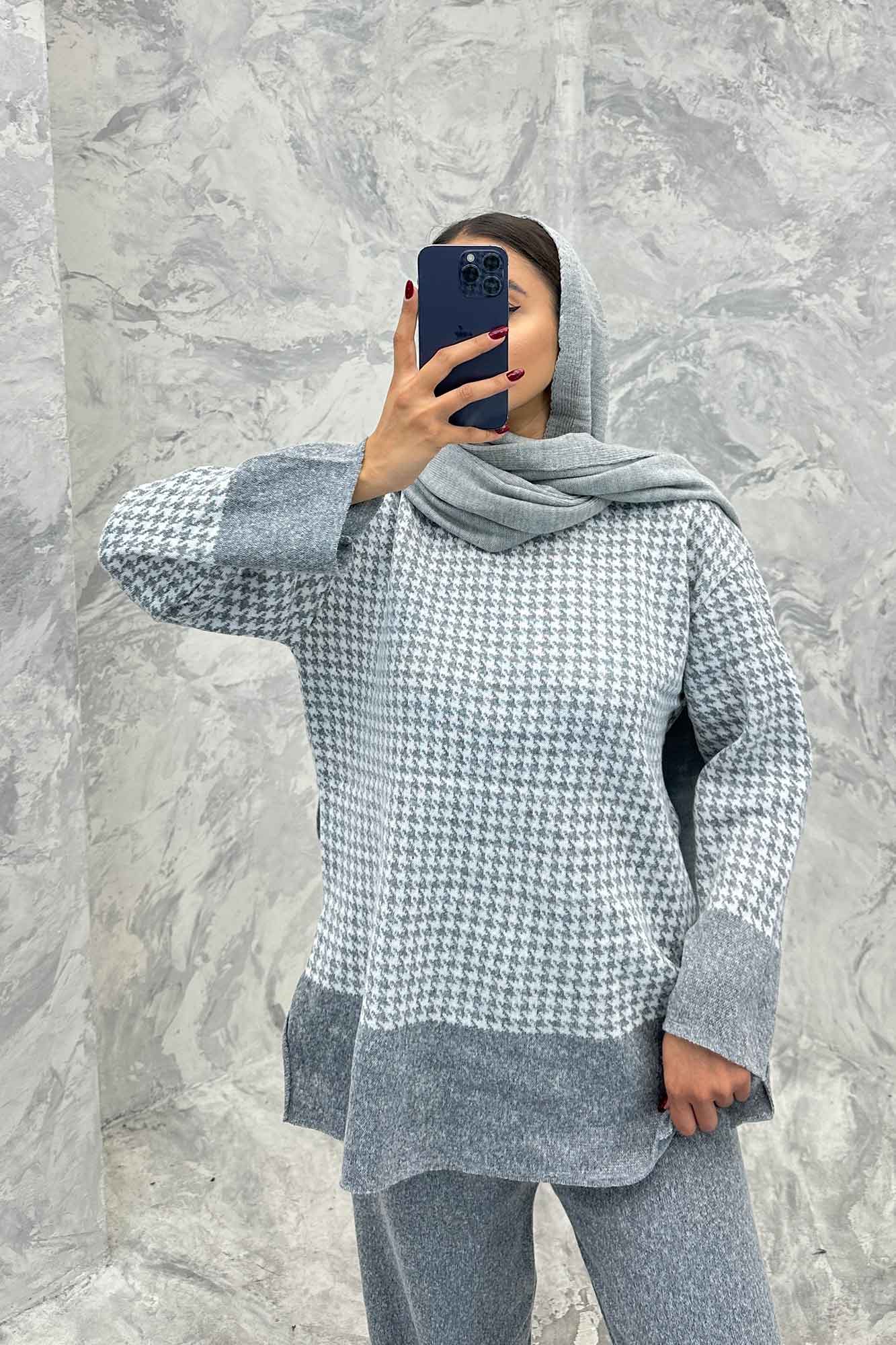 ست دورس و شلوار بافت پیردوپل AF