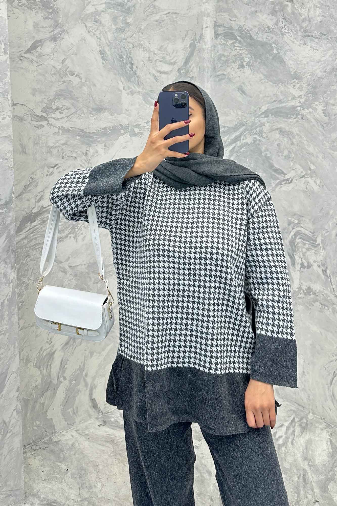 ست دورس و شلوار بافت پیردوپل AF