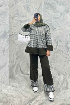 ست دورس و شلوار بافت پیردوپل AF