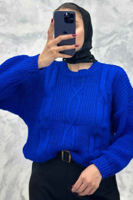 بلوز یقه گرد بافت طرح دار AF