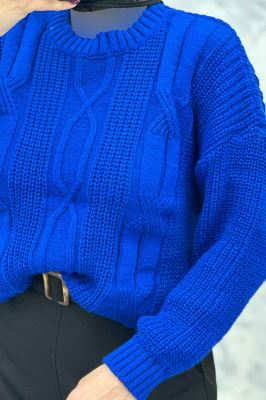 بلوز یقه گرد بافت طرح دار AF