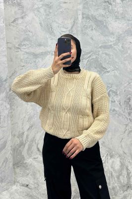 بلوز یقه گرد بافت طرح دار AF