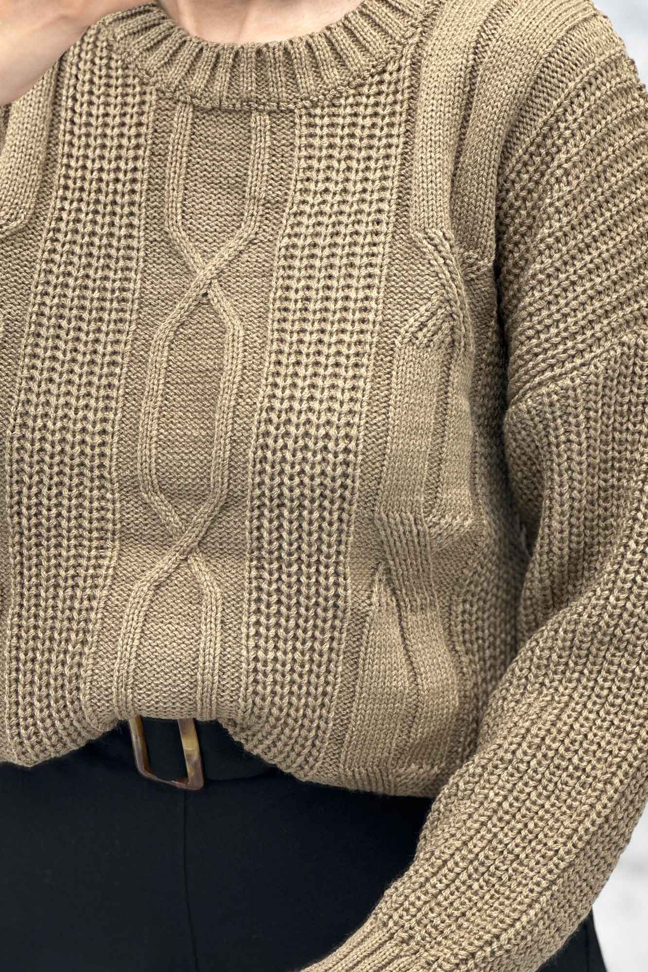 بلوز یقه گرد بافت طرح دار AF