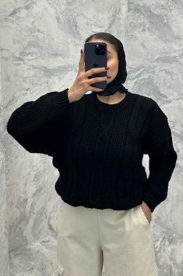 بلوز یقه گرد بافت طرح دار AF