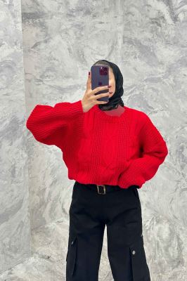 بلوز یقه گرد بافت طرح دار AF