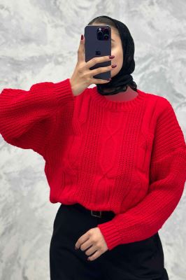 بلوز یقه گرد بافت طرح دار AF