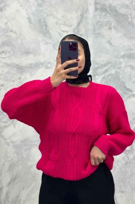 بلوز یقه گرد بافت طرح دار AF