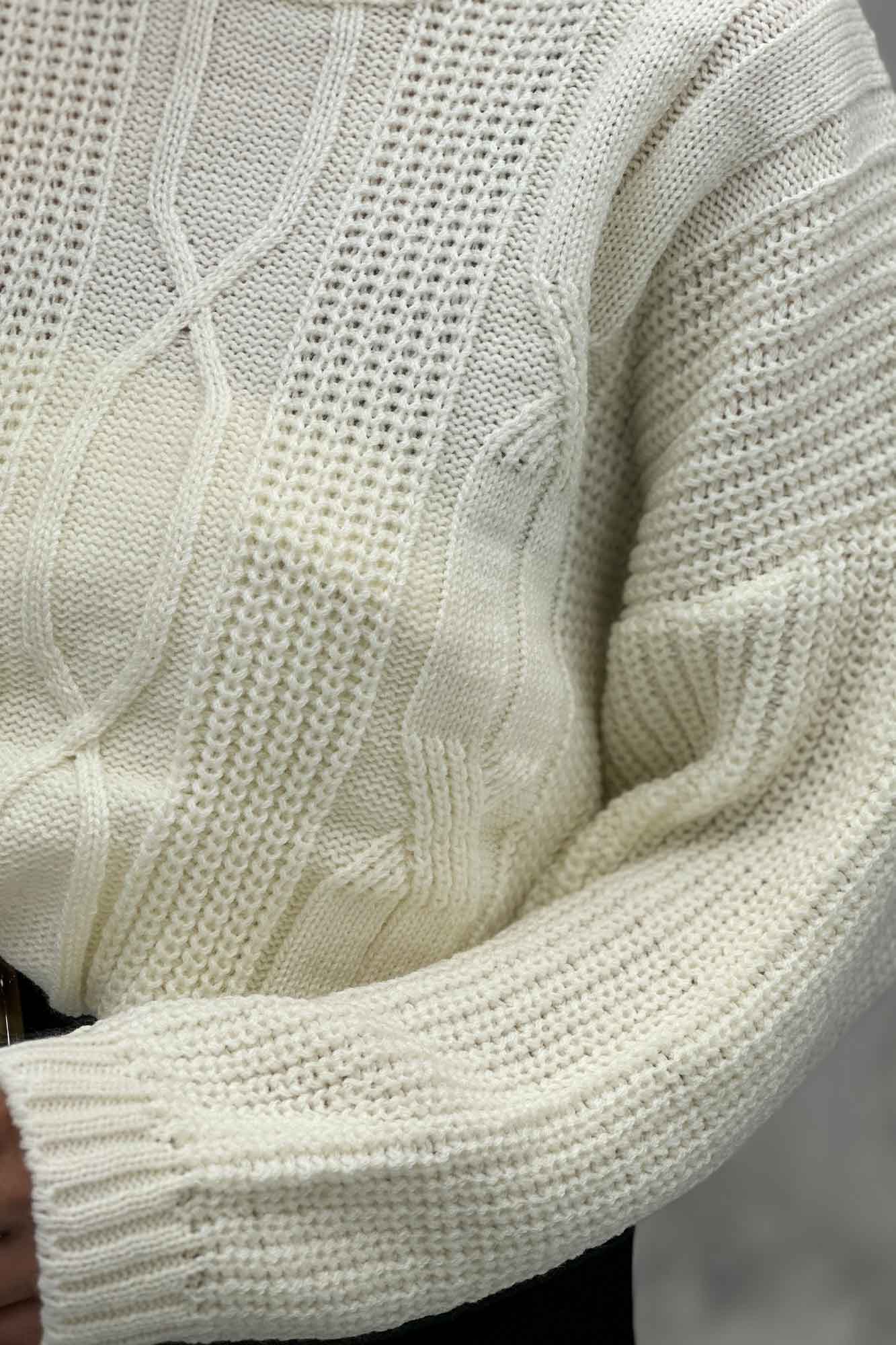 بلوز یقه گرد بافت طرح دار AF