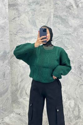 بلوز یقه گرد بافت طرح دار AF