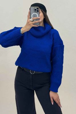 بلوز یقه اسکی بافت طرح دار AF