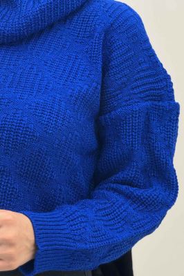 بلوز یقه اسکی بافت طرح دار AF