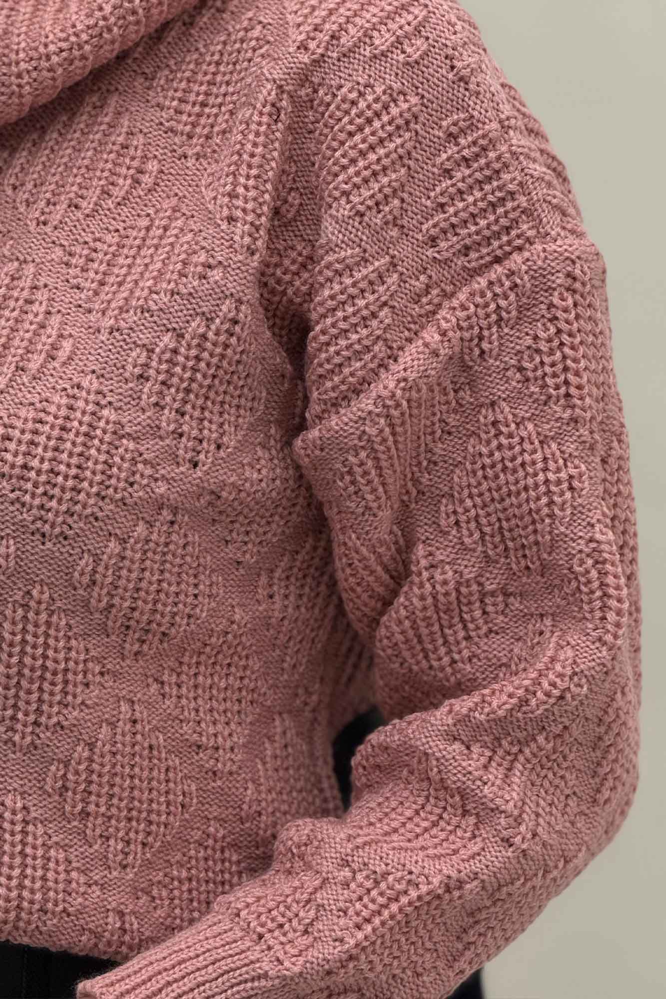 بلوز یقه اسکی بافت طرح دار AF