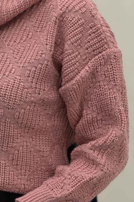 بلوز یقه اسکی بافت طرح دار AF