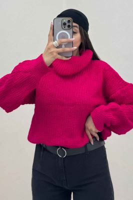 بلوز یقه اسکی بافت طرح دار AF