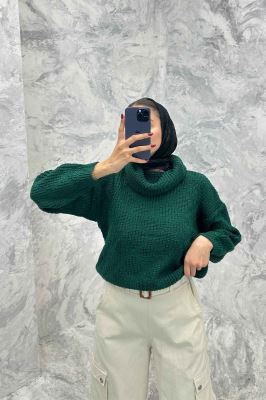 بلوز یقه اسکی بافت طرح دار AF